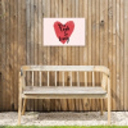 Hart - Rood - Valentijn Tuinposter op houten frame 2 cm dik klein -sfeer4