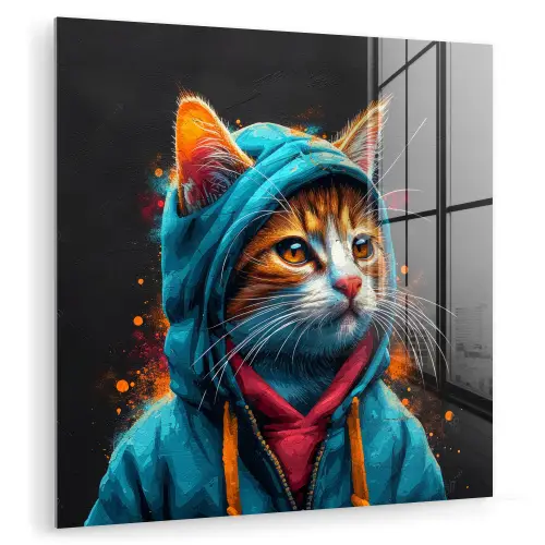 Graffiti - Kat - Zwart - Jas plexiglas 5mm klein -zzzproduct_nieuw