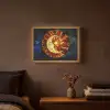 Mozaïek - Glas - Maan - Donkerblauw Light Box met batterij (Wandlamp) middel -sfeer4