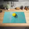 Ballon - Geel - Smiley Inductie beschermer vinyl 3mm klein -sfeer5