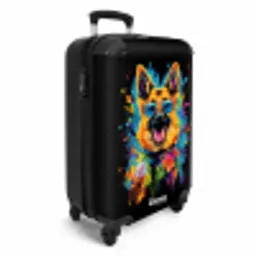 Zomerse hond met kleurrijke graffiti NBS - Handbagage koffer - Unisex middel -productfoto_3d