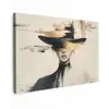 Vrouw - Hoed - Verf canvas 2cm klein -z3d