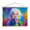 Oude man - Expressief - Kleurrijk textielposter latten blank klein -3d