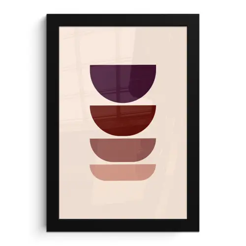 Harmonieus - Symmetrisch - Rood fotolijst zwart zonder passe partout klein -3d
