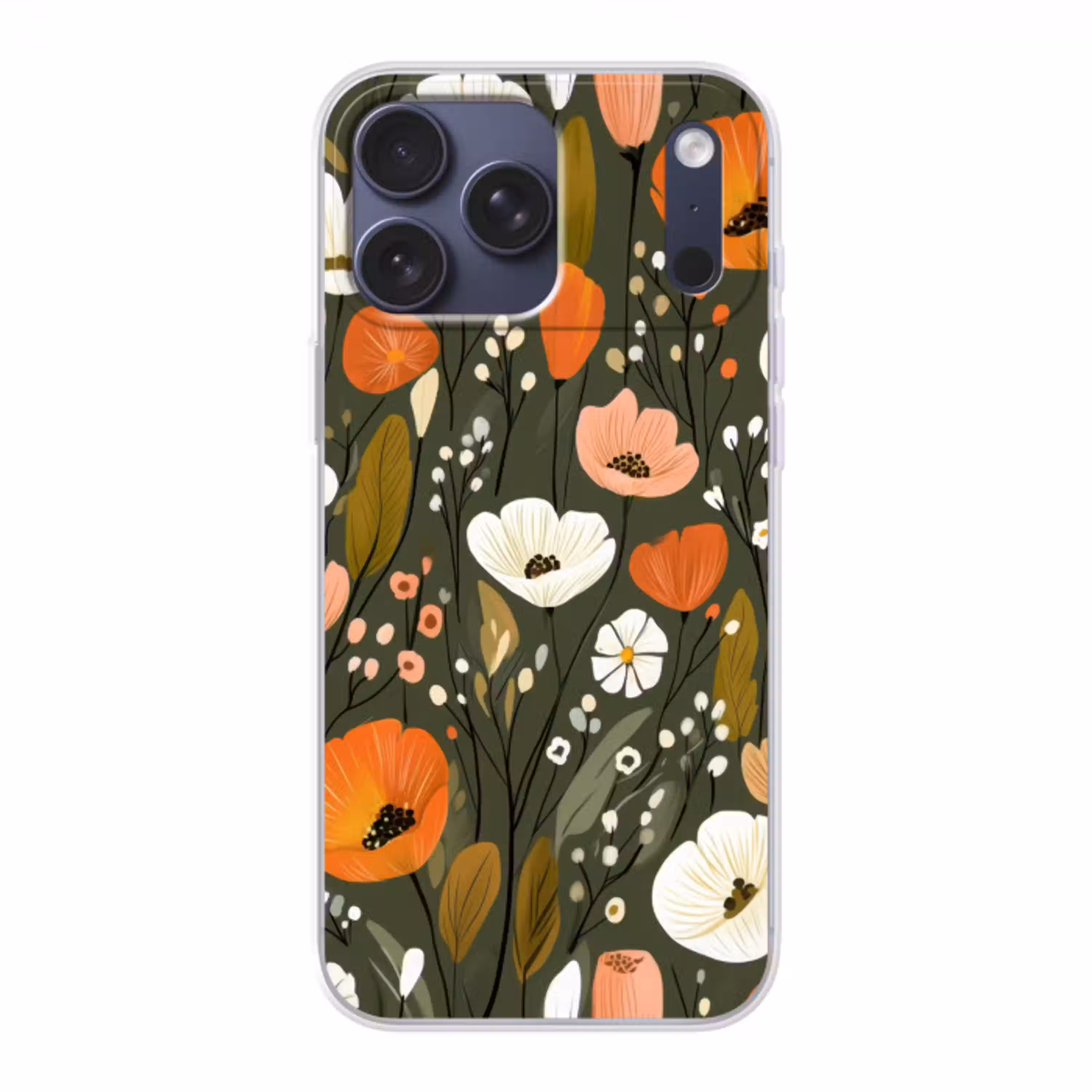 Bloemen - Illustratie - Groen Telefoonhoesje iPhone 17 Pro Max klein -3d