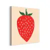 Aardbei - Rood - Modern - Boho aluminium wit klein -3d
