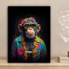 Chimpansee met Hawaii blouse canvas 2cm klein -sfeer1