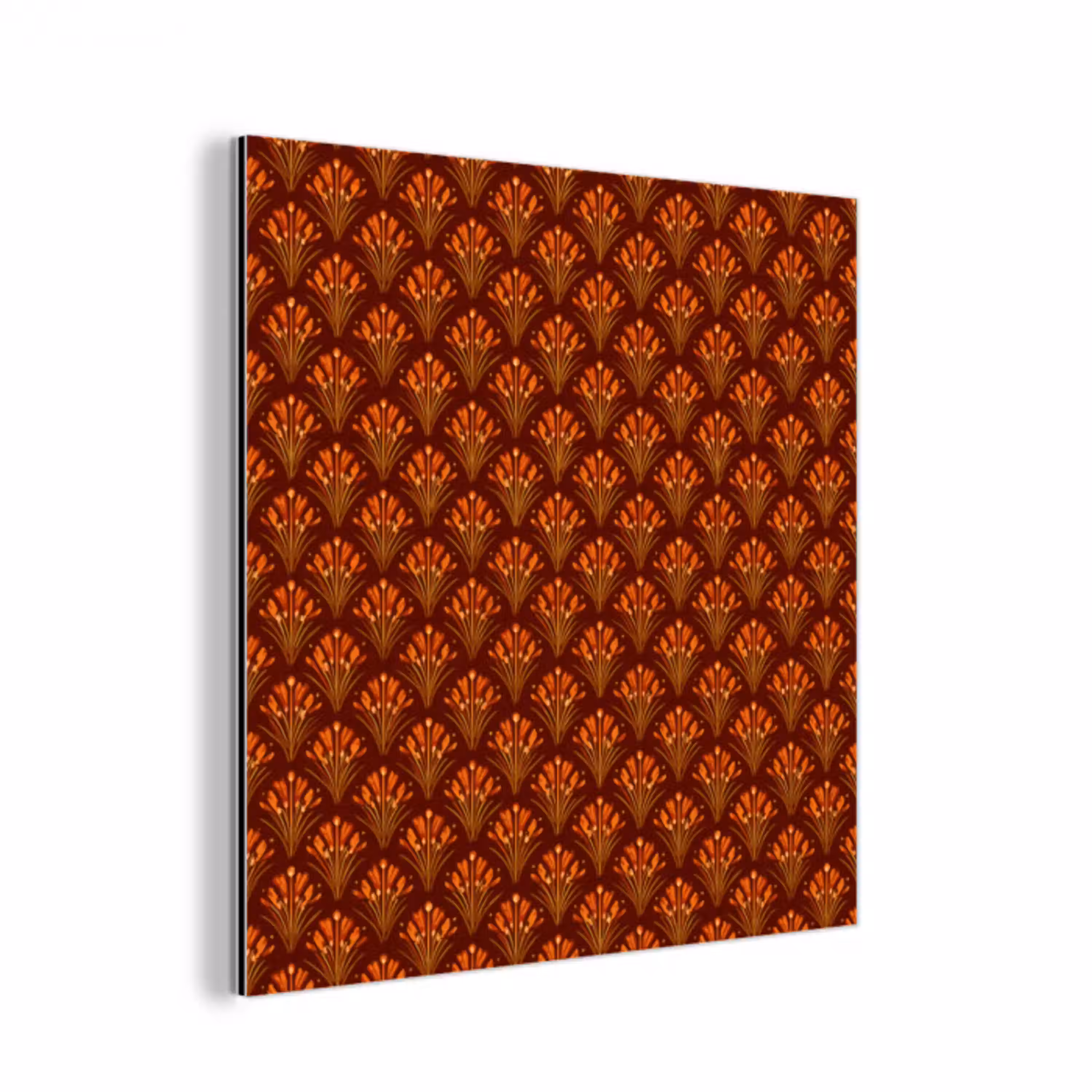 Waaiers - Art Deco - Botanisch - Roestbruin - Oranje aluminium wit klein 46 -3d