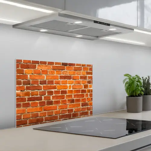 Bakstenen - Muur - Rood keuken achterwand spatscherm klein 900 -3d_schuin