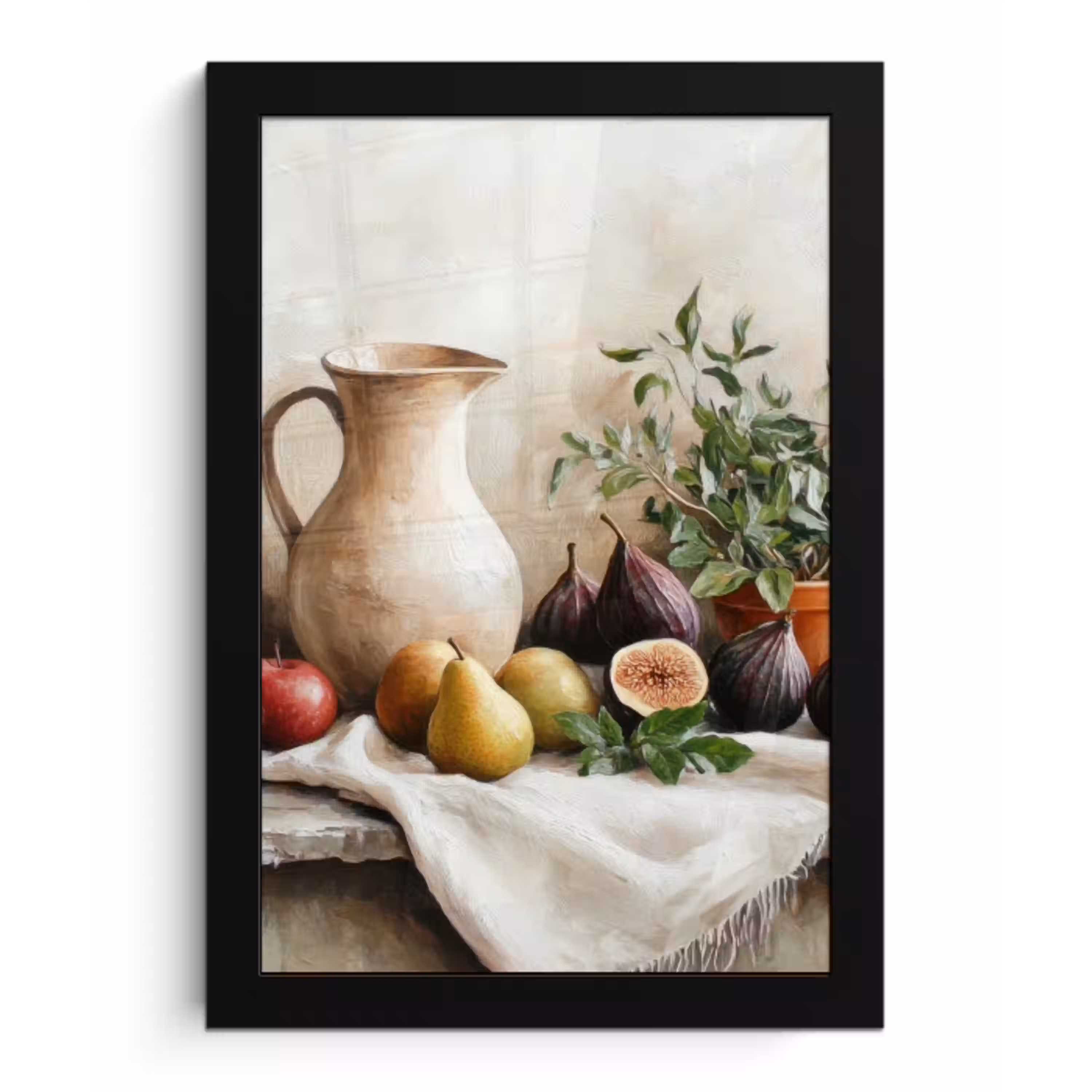 Fruit - Kruiden - Landelijk fotolijst zwart zonder passe partout klein -3d
