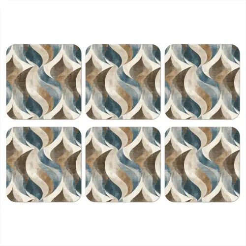 Abstract - Golven - Kleurrijk onderzetter kurk middel 366 -3d