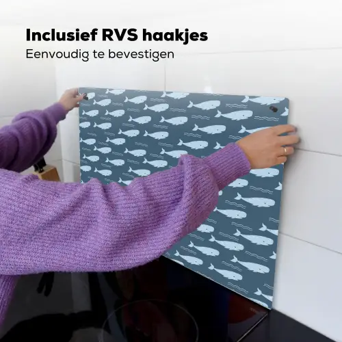 Klein - Oceaan - Golven - Blauw Inductie beschemer met haakjes klein 777 -ky-ophangen-nl