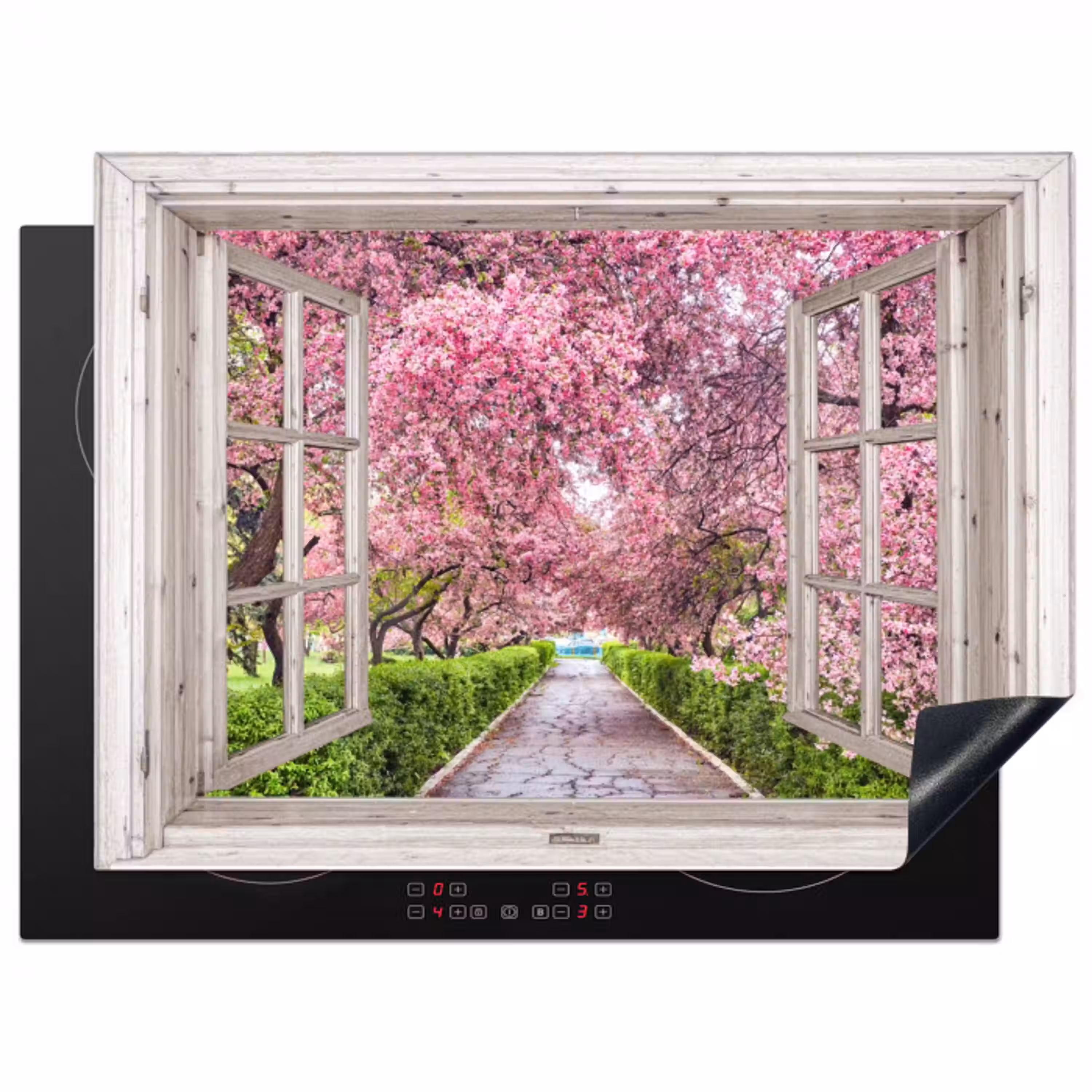 Japans - Sakura - Bloesem - Boom - Bloesem takken - Doorkijk Inductie beschermer vinyl 3mm klein -3d