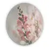 Bloem - Leeuwenbek - Roze - Stengel Akoestische PET Vilt - Rond klein -3d