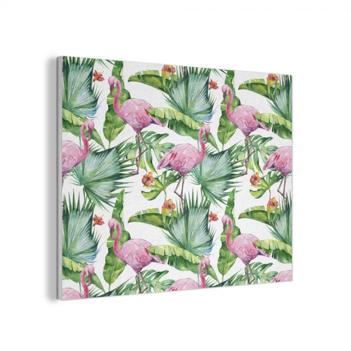 Inductie beschermer - Flamingo - Bladeren - Afdekplaat voor kookplaat - Tropisch PET vilt klein -3d