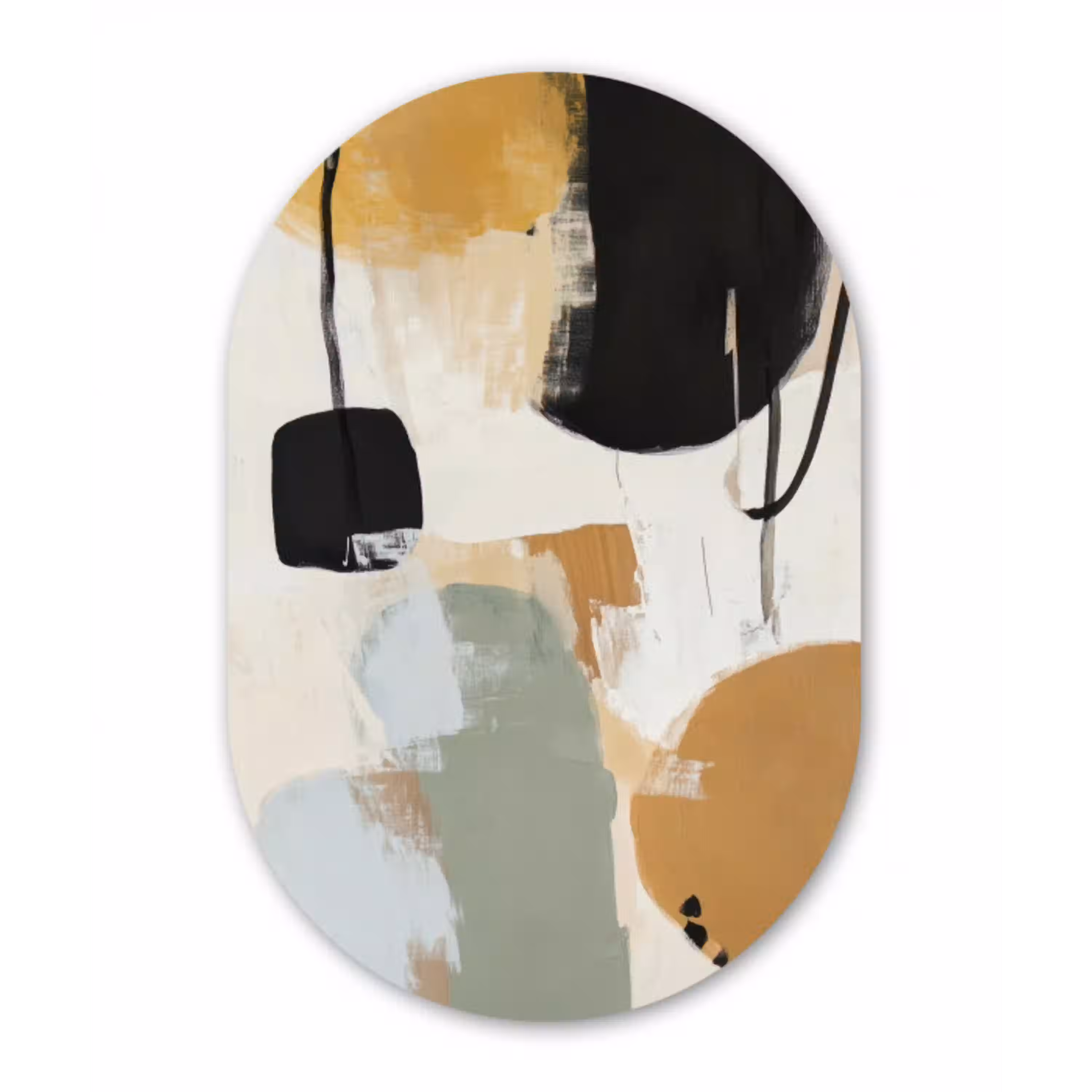 Paint - Abstract - Kleuren Wandcirkel Ovaal Aluminium middel -3d