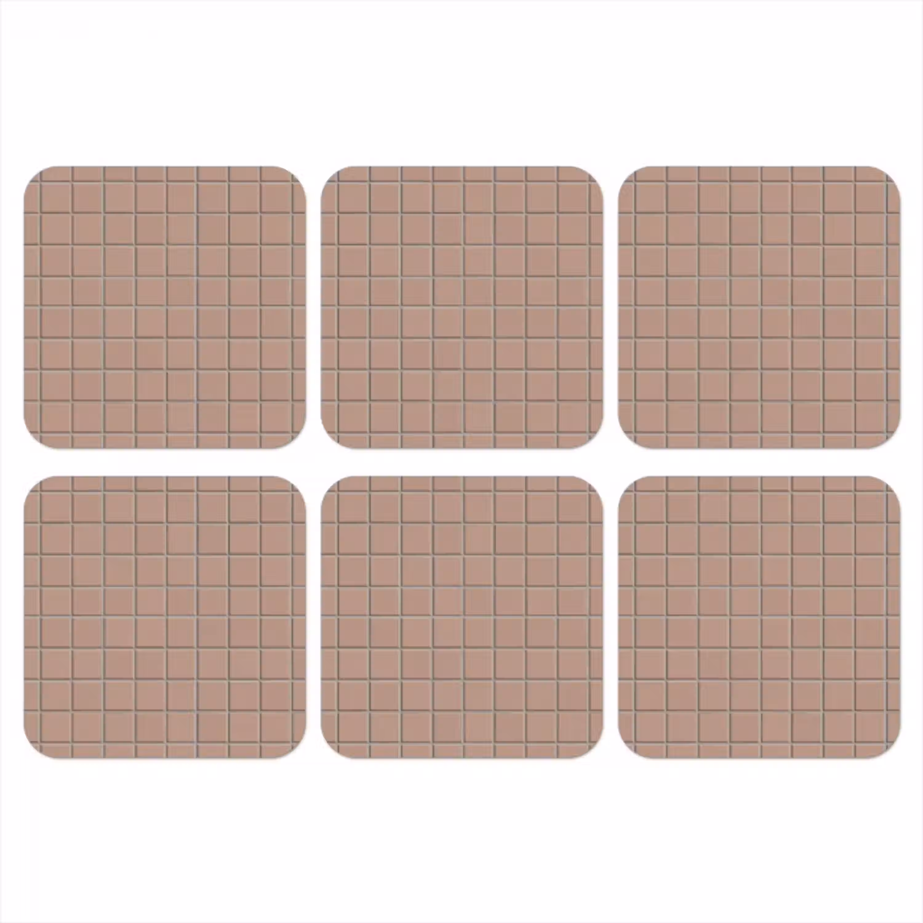 Patroon - Tegel - Oudroze onderzetter kurk middel 366 -3d