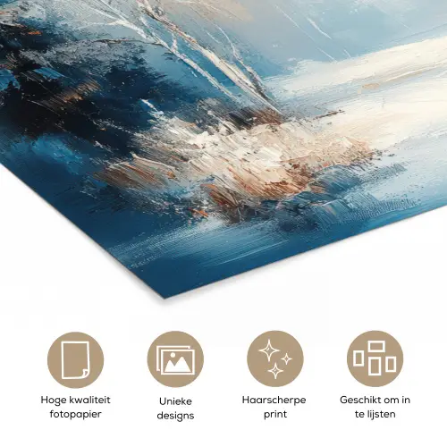 Bos - Winter - Natuur - Abstract - Sneeuw poster papier klein -closeup_NL