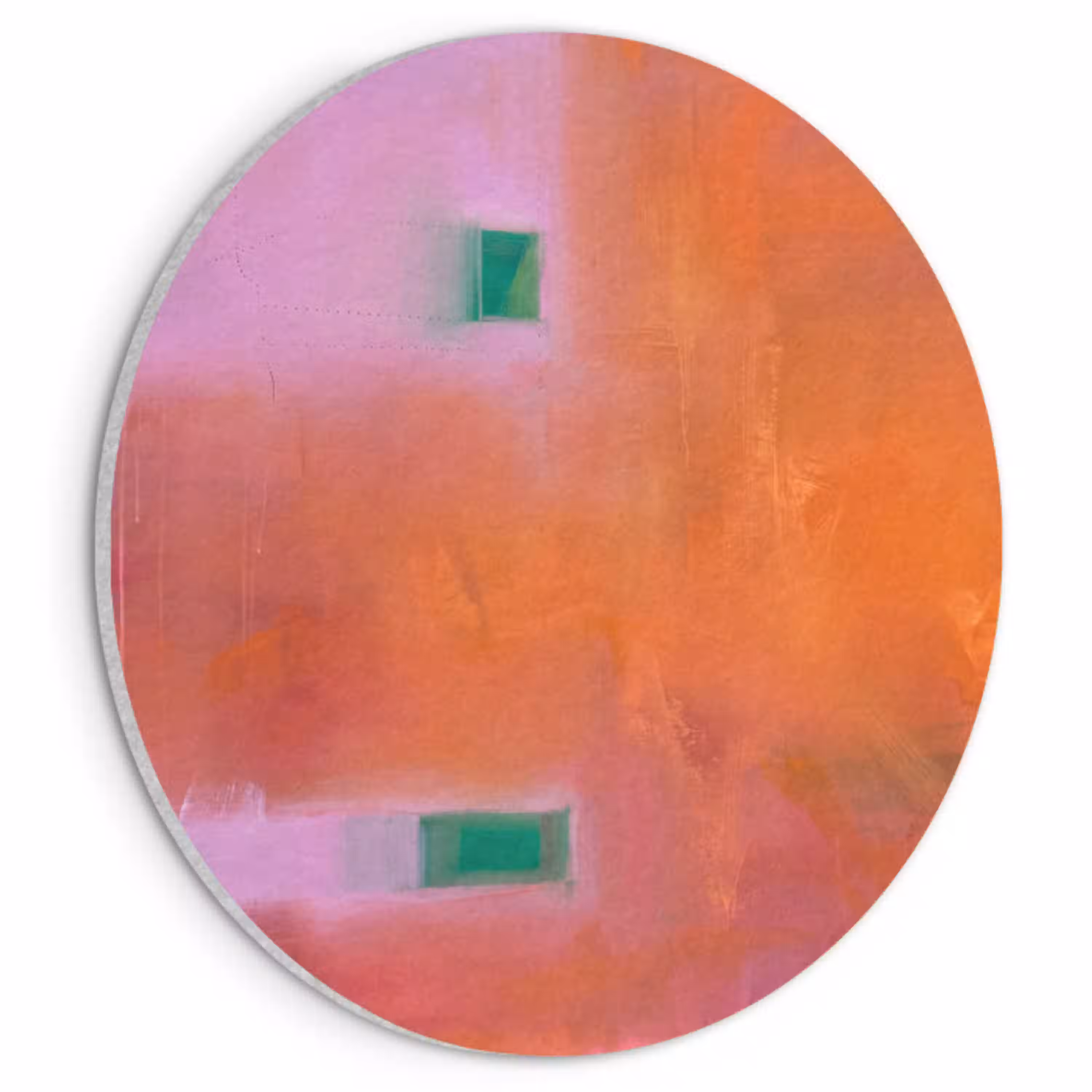 Abstract - Vlakken - Kunst - Modern - Oranje Akoestische PET Vilt - Rond klein -3d