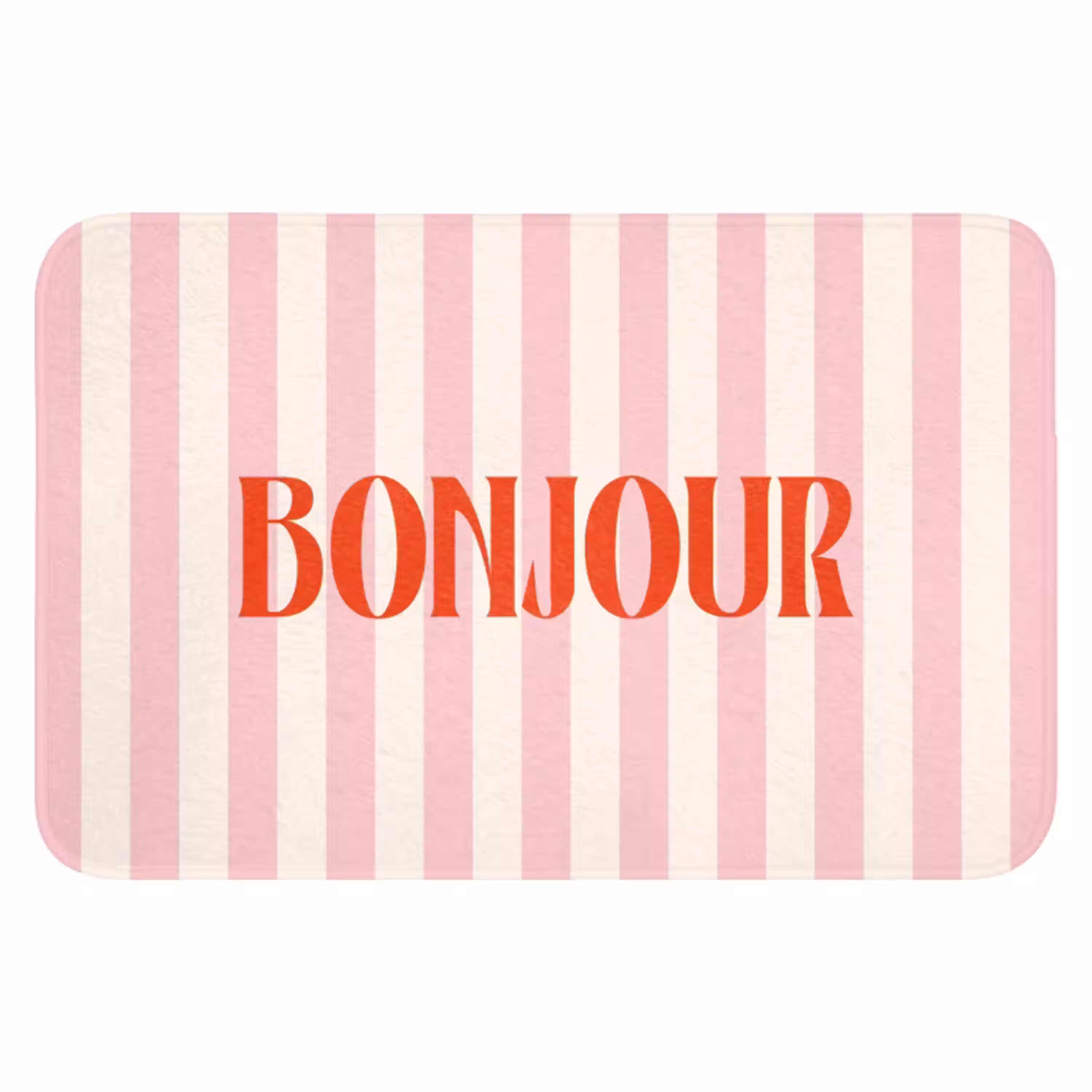 Zachtroze - Rood - Strepen - Bonjour WCmat klein -3d