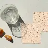 Terrazzo -  Patroon - Kleurrijk - Steen onderzetter kurk middel 366 -sfeer4