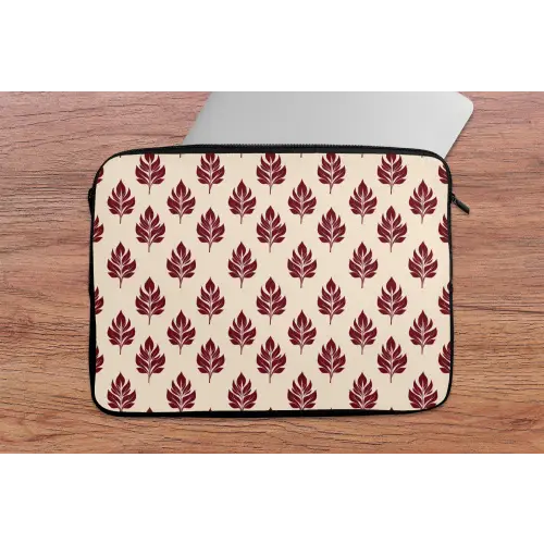 Botanisch - Patroon - Bordeaux laptophoes neopreen klein 279 -tafel