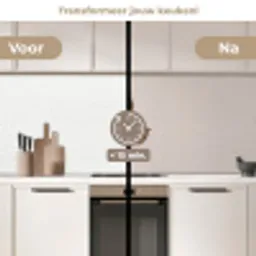 Papaverbollen - Droogbloemen - Minimalistisch - Beige - Rustig keuken achterwand 2 middel -voor-na2_NL