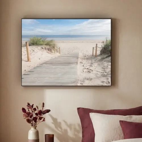 Strand - Pad - Duinen - Zee - Zomer Textielframe - compleet frame klein -sfeer1