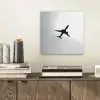 Minimalistisch - Silhouet - Zwart - Vliegtuig aluminium wit klein -sfeer1