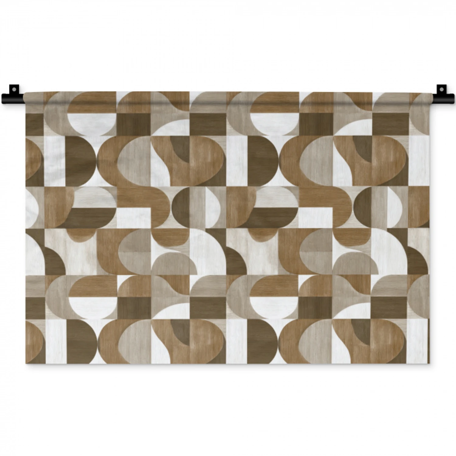 Abstract - Retro - Bruin Wandkleed katoen klein 269 -zz3d