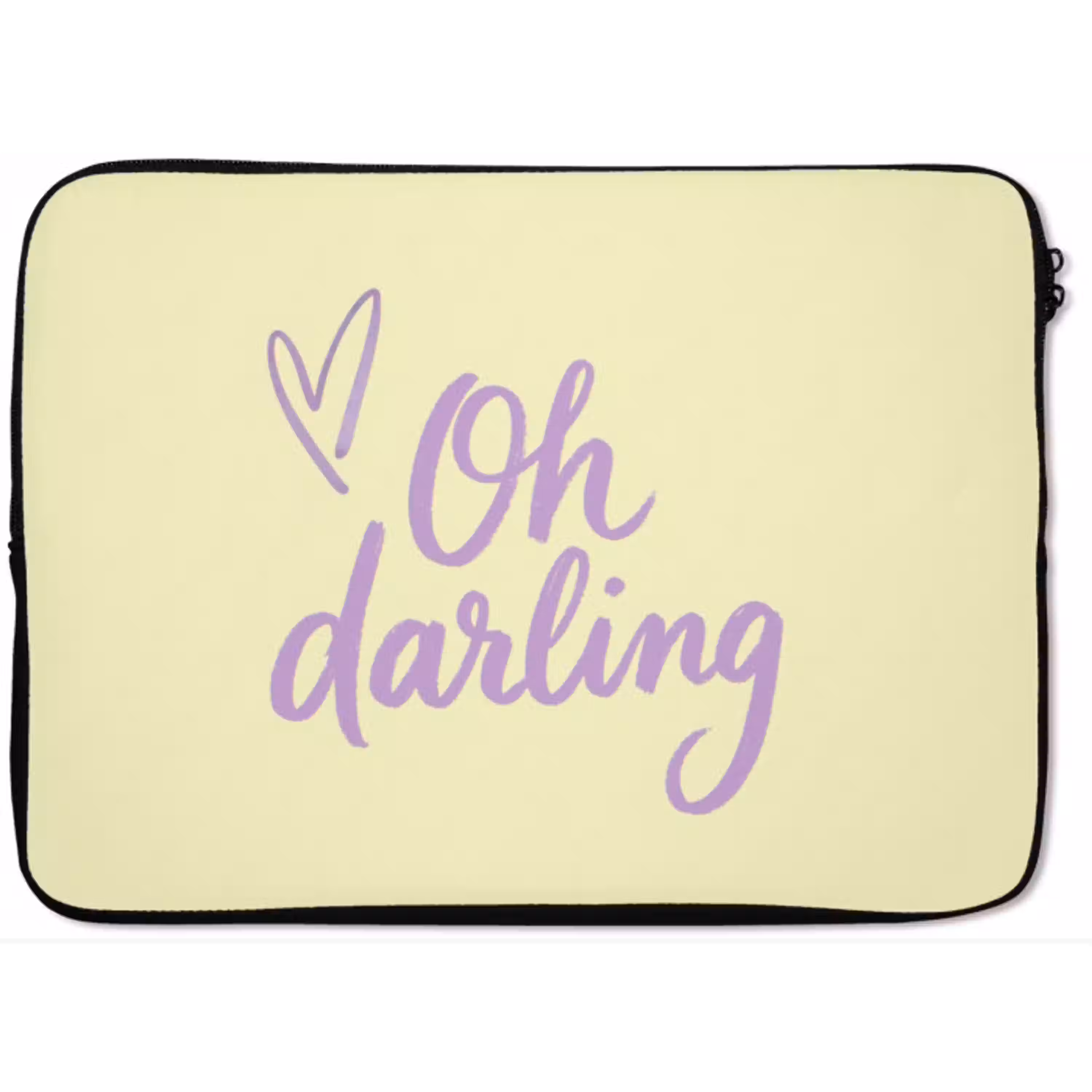 Oh darling - Geel - Hart laptophoes neopreen klein -zkaufland3dotto