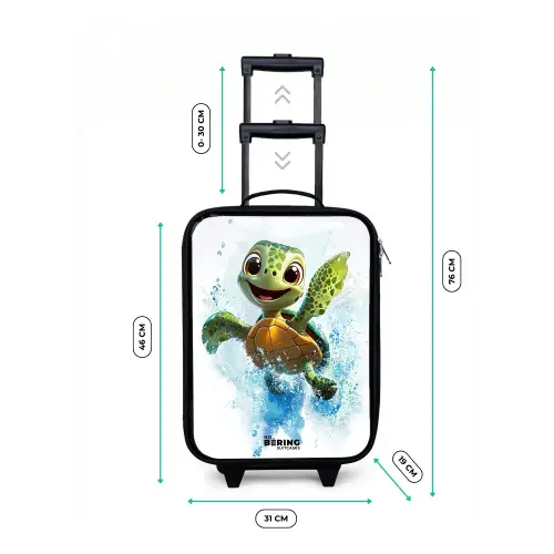 Schildpad - Water - Groen Kinderkoffer - Zwart klein -productfoto_formaten