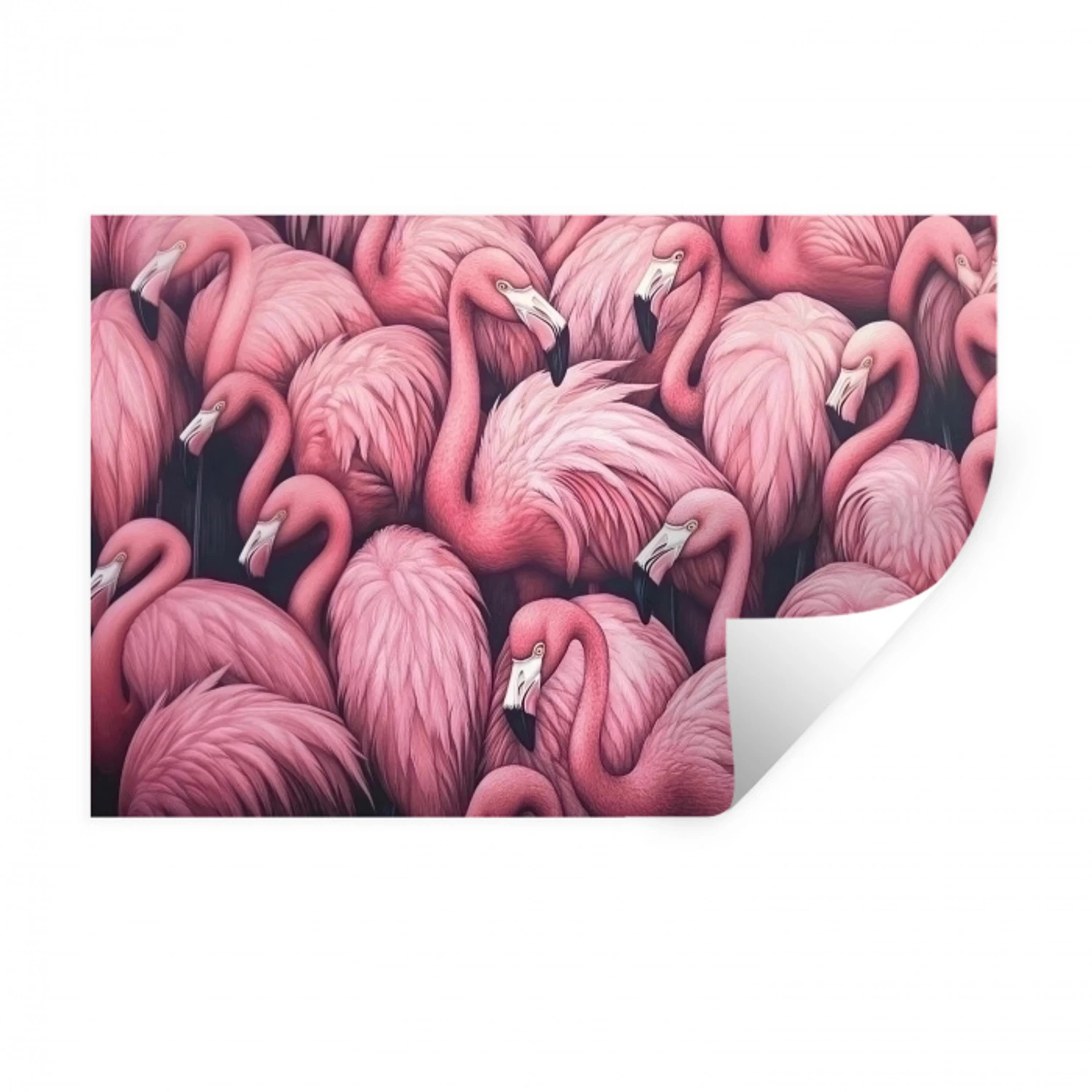 Flamingo - Roze - Dieren Muursticker klein -3d