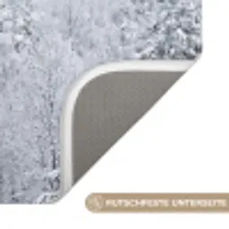 Bos - Sneeuw - Winter - Natuur - Wit Badmat klein -USP_AntislipDE