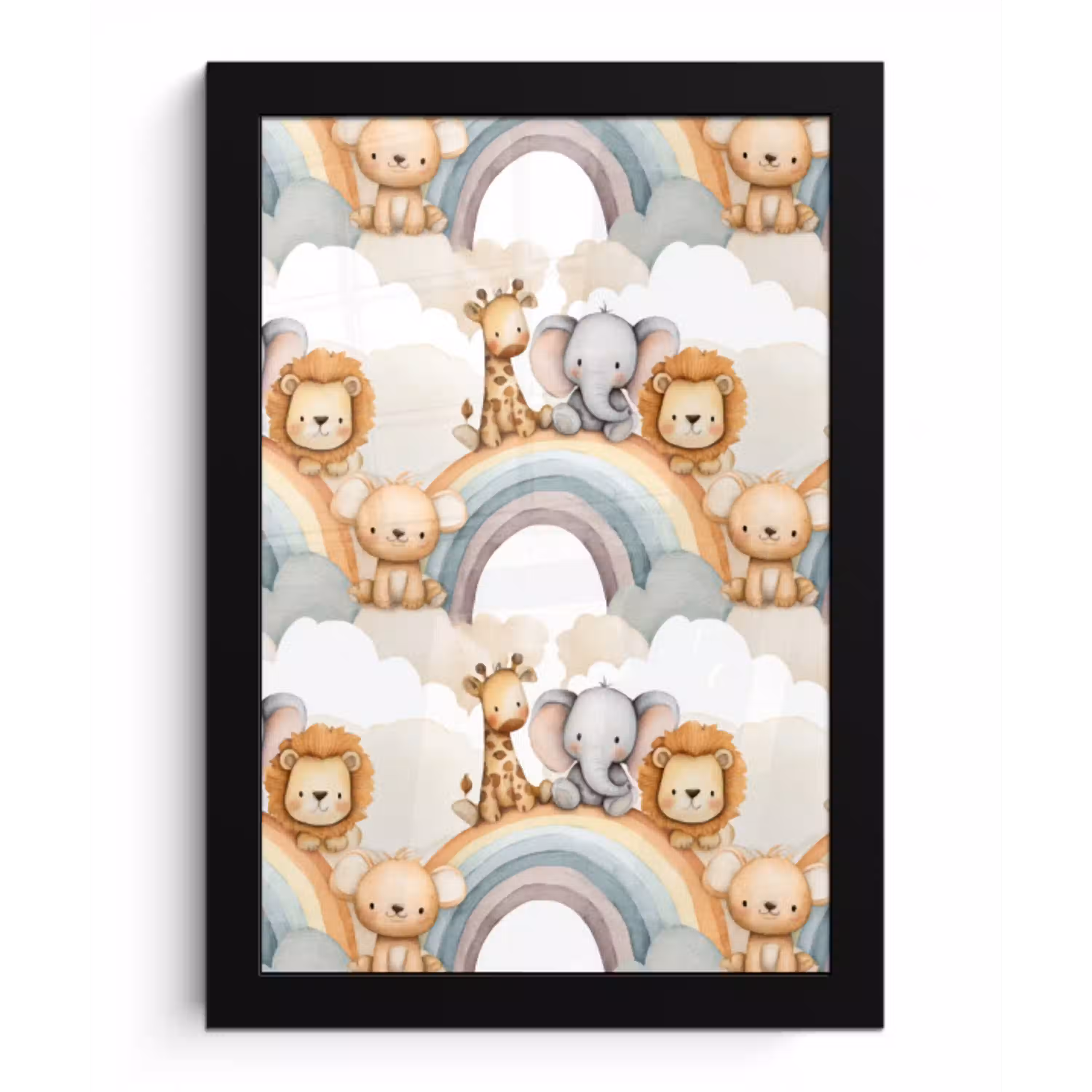 Safari - Regenboog - Kleurrijk fotolijst zwart zonder passe partout klein 224 -3d