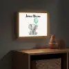 Olifant - Baby - Dieren - Blauwe ballon Light Box met batterij (Wandlamp kind) middel -sfeer5_kind