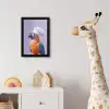 Papegaai - Koksmuts - Paars - Cute fotolijst zwart zonder passe partout klein -usfeer4_kinderkamer