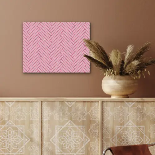 Roze - Patroon - Lijnen PET vilt klein 837 -sfeer4