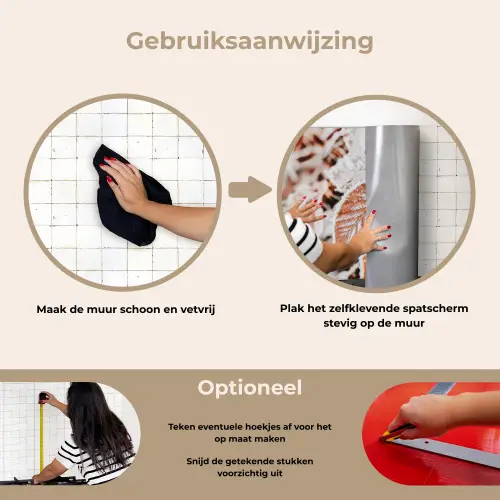 Bladeren - IJs - Winter - Natuur keuken achterwand spatscherm klein -gebruiksaanwijzing_NL