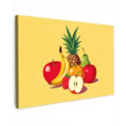 Fruit - Illustratie - Kleurrijk Tuinposter op houten frame 2 cm dik klein -3d