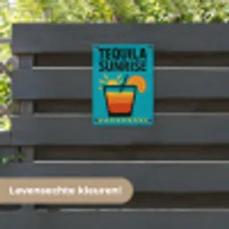 Illustratie - Tequila - Glas - Blauw tuinposter los doek klein -sfeer3