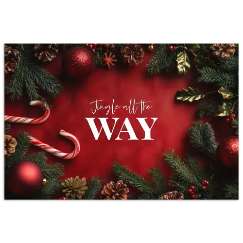 Kerst - Quote - Rood - Kerstballen poster papier klein -3d
