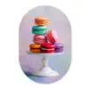 Macarons - Schaal - Pastel - Kleurrijk Wandcirkel Ovaal Glas middel -3d