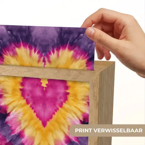 Tie dye - Hartvorm - Vlammen - Oranje Light Box met kabel (Kinderlampje) klein -USP_websiteprintNL