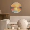 Modern - Abstract - Goud - Roze Akoestische PET Vilt - Rond klein -sfeer1