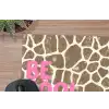 Tekst - Be cool or leave - Roze - Giraffenprint muismat rubber klein -closeup