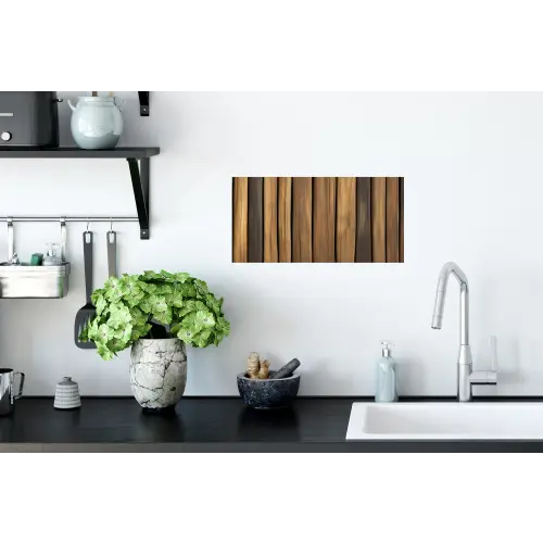 Hout - Planken - Natuurtinten Muursticker klein -keuken