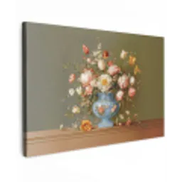 Neutral - Bloemen - Boeket - Vaas Tuinposter op houten frame 2 cm dik klein -3d