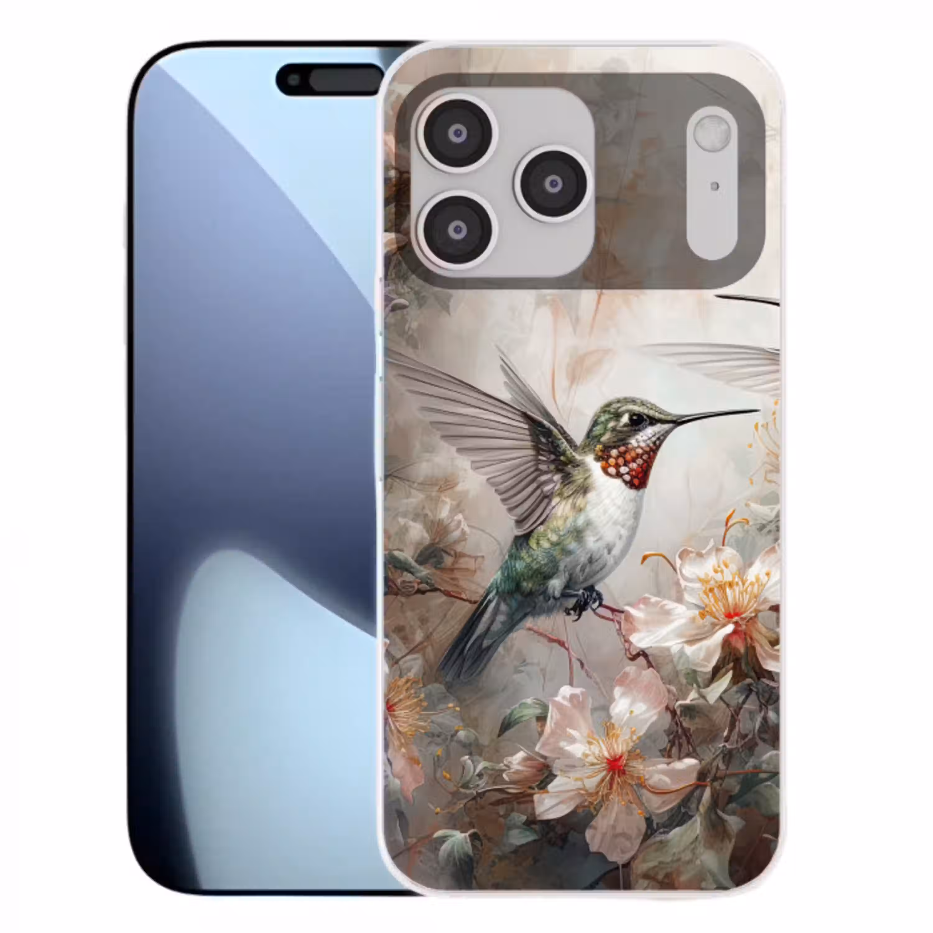 Kolibrie - Vogels - Bloemen - Planten Telefoonhoesje iPhone 17 Pro Max klein -3d