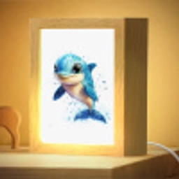 Dolfijn - Blauw - Water - Druppels Light Box met kabel klein -zzzz_3d_website